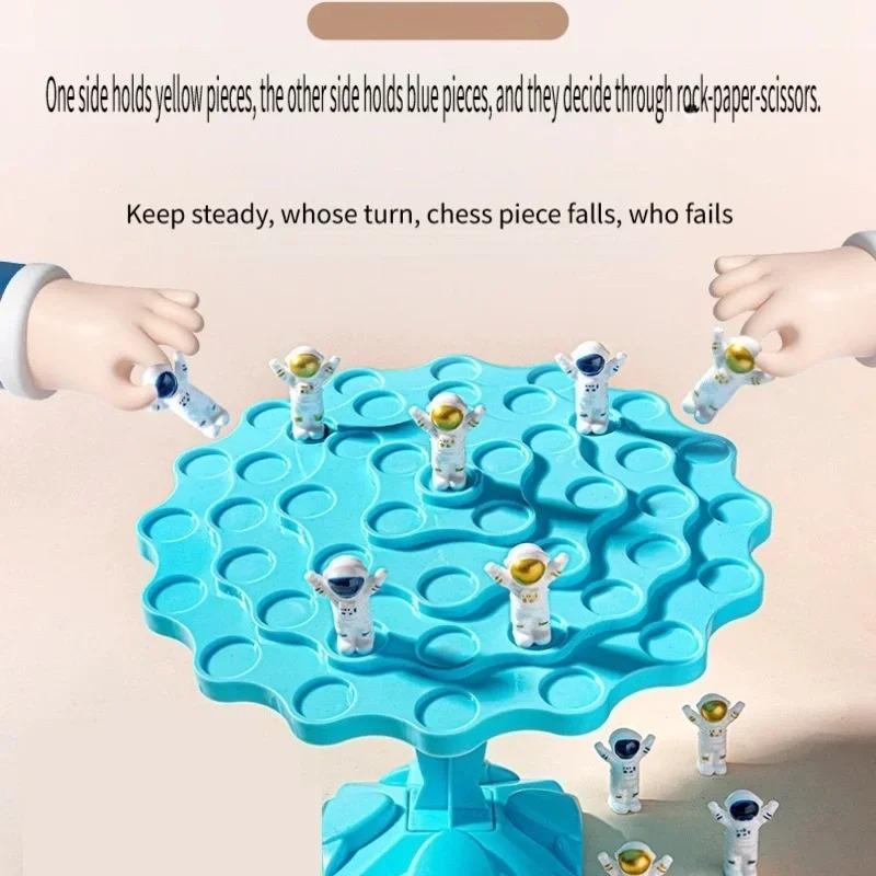 Children's DIY puzzle balance tree Small White rabbit Astronaut board^ game casual parent%child interactive tabletop*balance toy