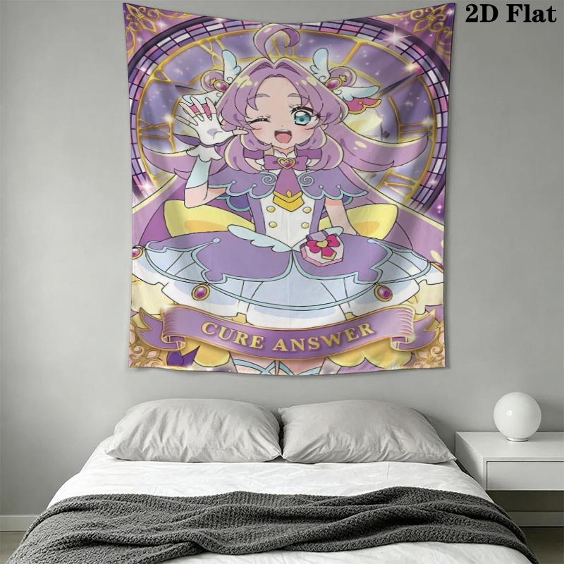 Pretty Cure Wall Tapestry Aesthetic Wall Hanging Printed Fabric Blanket Decorative Tapestries for Bedroom Living Room Home Decor