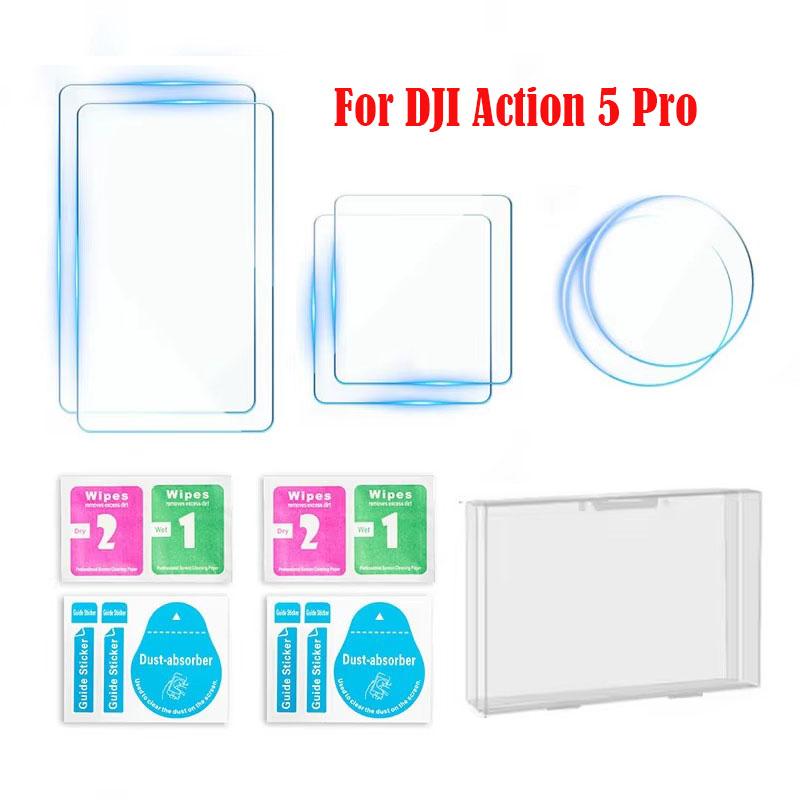 Tempered Glass For DJI Action 5 Pro Lens Protective Film HD Screen Tempering Glass Film For DJI Osmo Action 5 Pro Accessories
