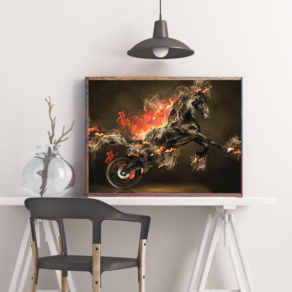Full Round Diamond Embroidery Horse 5d Diamond Painting Fire Mosaic Rhinestone Picture