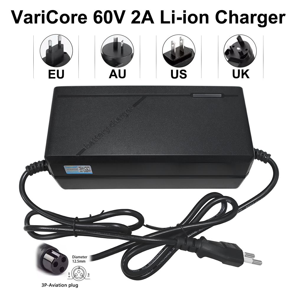 VariCore 60V 2A Li-ion Battery Charger 16S 67.2V Li-ion Battery Pack Charger Smart Power-off With Fan AC 100-240V