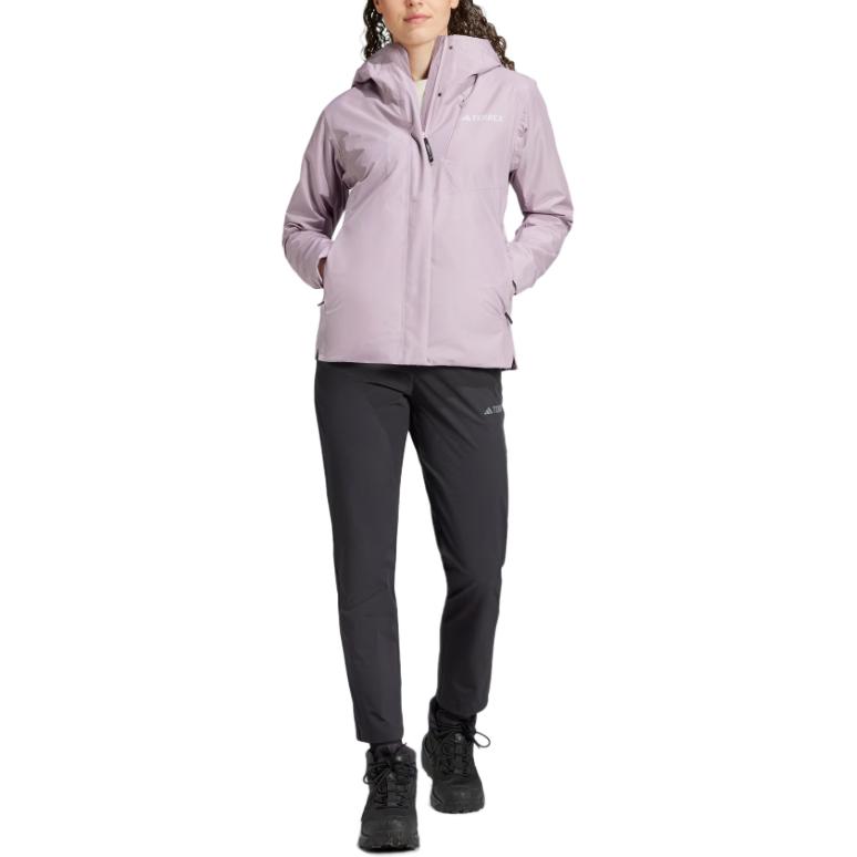 adidas Giacca interna in pile 3 in 1 Xploric, morbida, comoda, impermeabile, antivento, calda, da donna, viola scuro, rosa IX7938