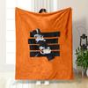Breaking Handcuffs Fist Graphic Black Bars Blanket Throw, Orange Freedom Collage Style Design, Cozy Fan Bedding and All Seasons Gift