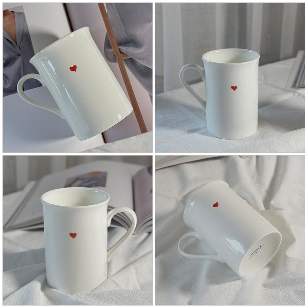 290Ml Lovely Porcelain Heart Mug Bone China Ceramic Coffee Cup for Hot Chocolate Tea Latte Office Home Use Breakfast Cup Heat