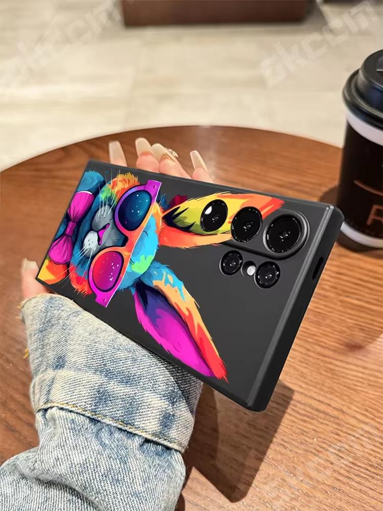 Cute Colorful Rabbit Phone Case For Samsung Galaxy S24 S23 Ultra S22 Plus S20 FE A15 A35 A50 A51 A54 A55 A71 A72 A73 Soft Cover