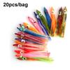 20 pièces/lot 6,5 cm Poulpe Leurre Souple pour Jigs Jupe Calamar en Caoutchouc Appâts Artificiels Thon Voilier Couleur Mixte