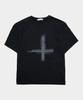PLACESTUDIOMAN Round Neck Oversized Casual Short Sleeve T-Shirt With Cross Lettering Graphic Point _3 Colors