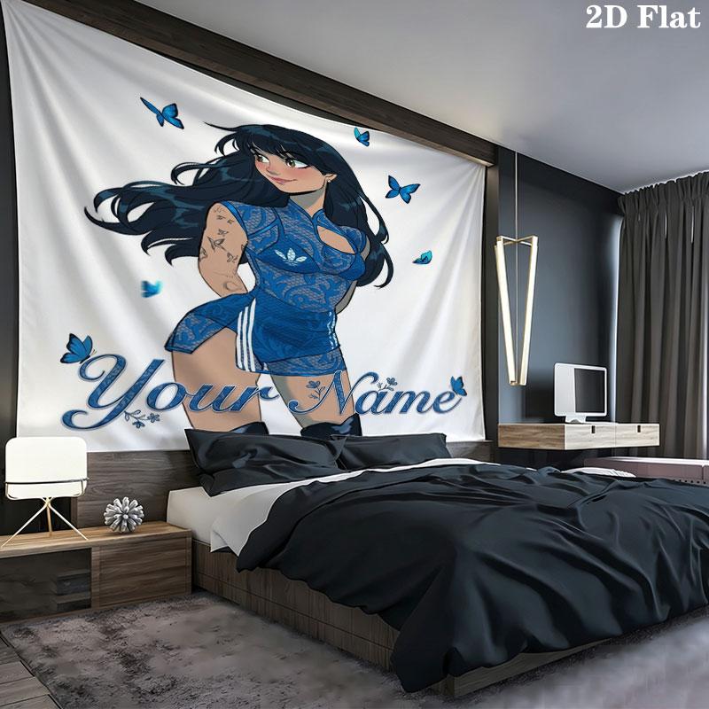 Aitana Name Wandteppich Ästhetischer Wandbehang Bedruckter Stoffdecke Dekorative Wandteppiche für Schlafzimmer Wohnzimmer Heimdekoration