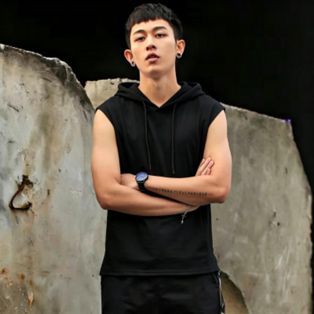 

4 Colors Men s Tank Tops Vest Sleeveless Tees Hooded Man Vests Tops Hip Hop Men Outdoor Casual Men s and Women s Tank Top T Shirt S
