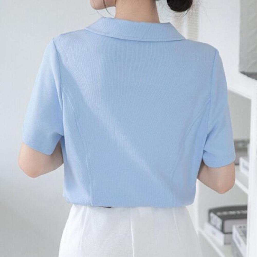 Navava Casual Daily Zip Collar ShorT Sleeve T shirT nT2446