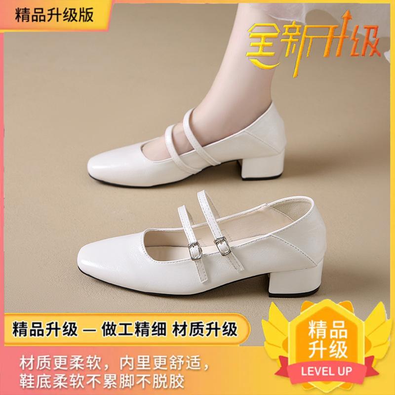 

Серебристые легкие туфли-лодочки женские весна и осень новая корейская версия французский темперамент сказочный стиль нежные туфли Мэри Джейн для поездок на работу толстый каблук 40 чёрный