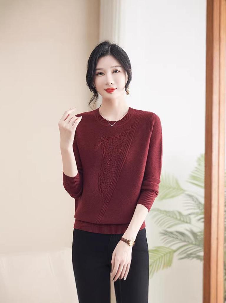 Autumn 2026 Stylish Knitted Sweater for Middle-Aged & Elderly Women