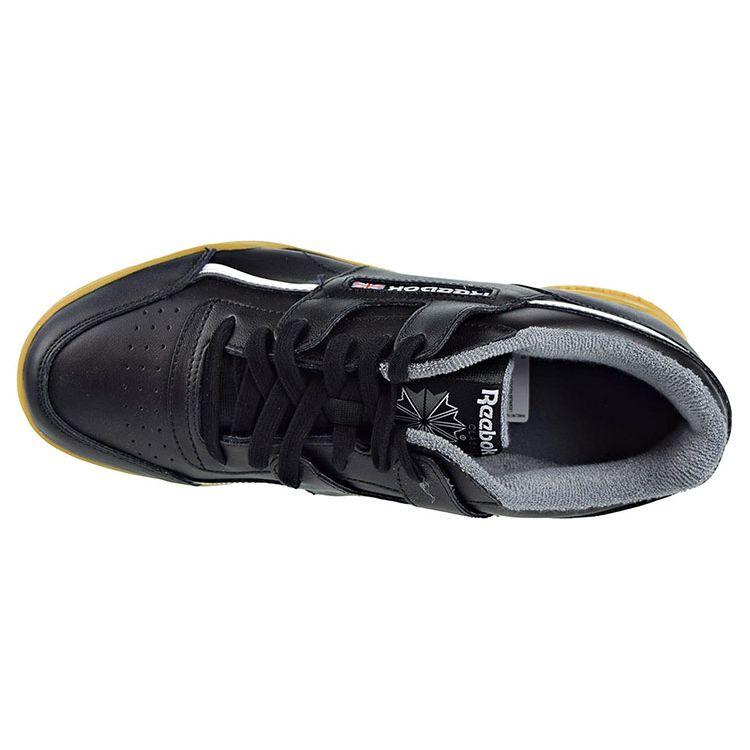 Reebok Workout Leather Round Toe Low Top Lifestyle Sneakers Men Sneakers Black Brown DV4300