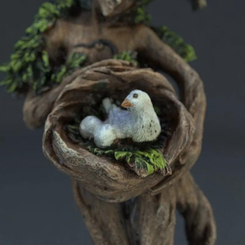 1PC Natural Forest Goddess Bird Statue Resin Desktop Decoration Personalized Creative Garden Ornaments