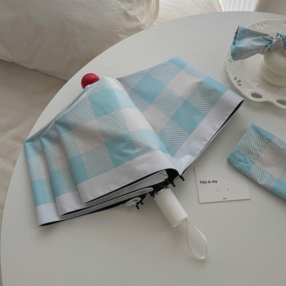 Minimally Designed Grid Sun Protection Umbrella Sun Shading Folding Umbrella  Summer Use