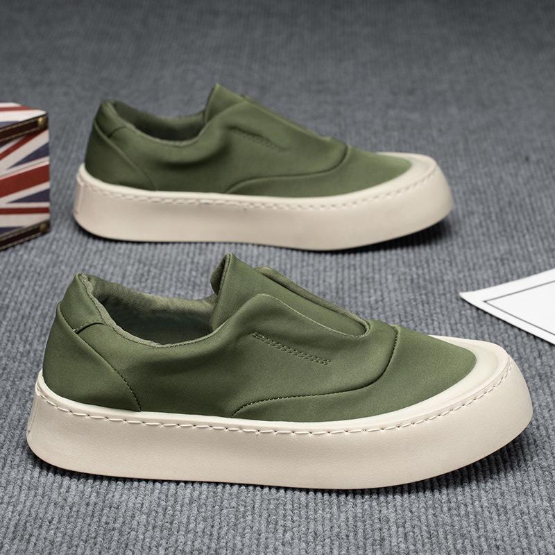 

Повседневная мужская обувь 2025 новинка, ленивые туфли на одной педали, дышащие парусиновые туфли, модные универсальные парусиновые туфли на мягкой подошве для мужчин 44