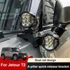 For Jetour T2 A-Pillar Dual Lamp Quick-Release Bracket Hood Auxiliary LED Spotlight Bracket Modification Accessory
