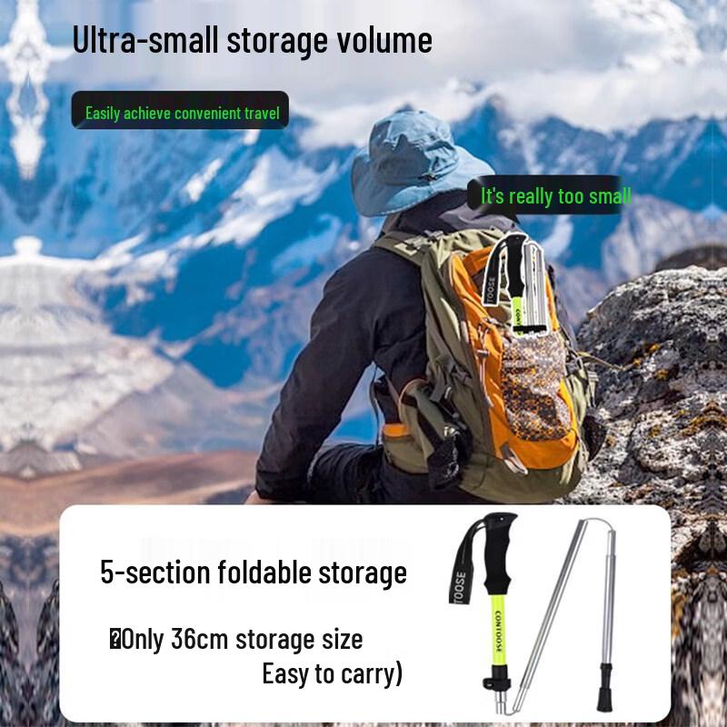 Tiemuyun Outdoor Foldable Carbon Fiber Trekking Pole