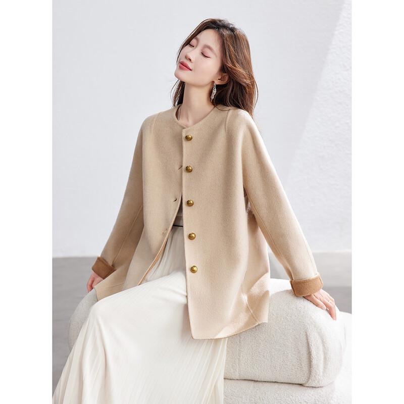 Srcr Women s 100% Sheep Wool Double-Faced Coat M