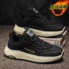 F Winter New Velvet Cotton Shoes Fashion Platform Casual Shoes Men's Shoes, Black, Card