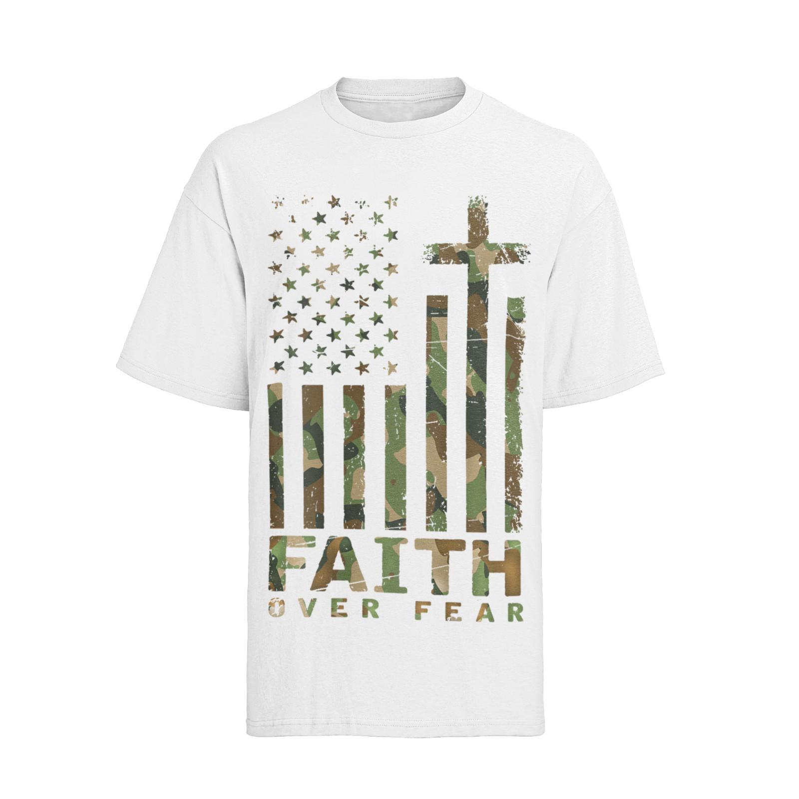 Military Faith Over Fear Christian Mens T-Shirt Mens Womens Tees Top S-XXXL M