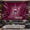Wall Hanging Tapestry Custom NameQueensland Maroons Pattern Personalized Printed Fabric Wall Decor