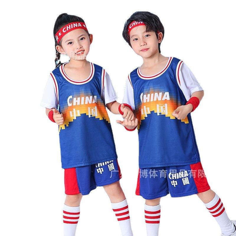 Football training clothes, new short-sleeved basketball clothes, wholesale fake two pieces, sports performance activities, breathable and quick-drying