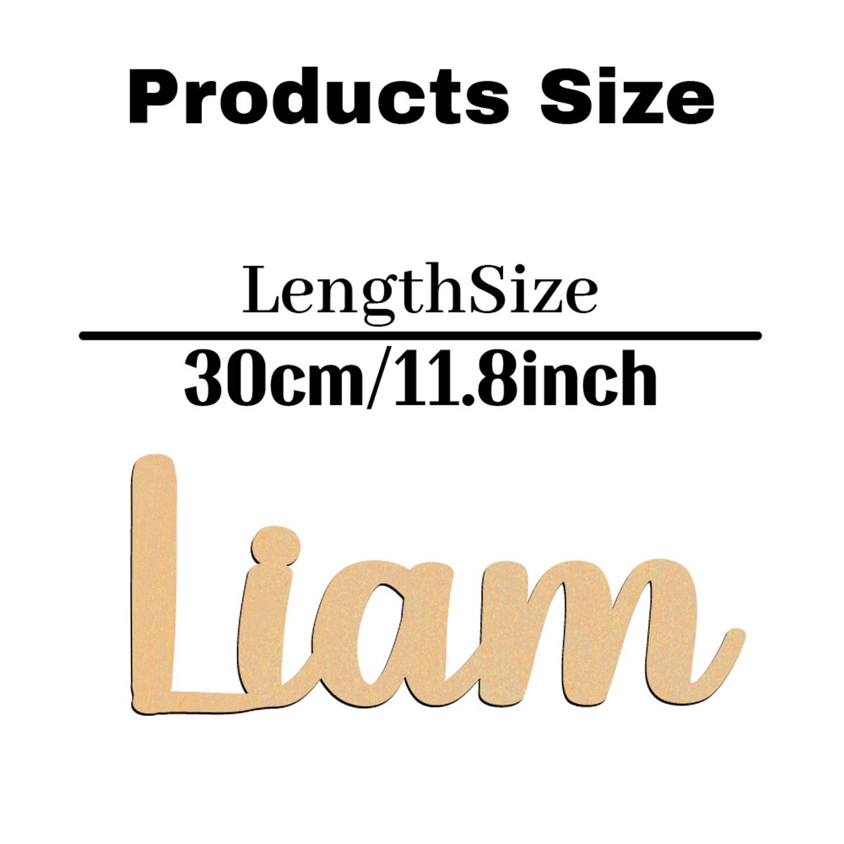 

1pc Lovely Liam example Customized Text Wooden Decor Wooden Plaque Laser-Cut Sign Vertical Orientation Door Hanging Decor S30cmLength