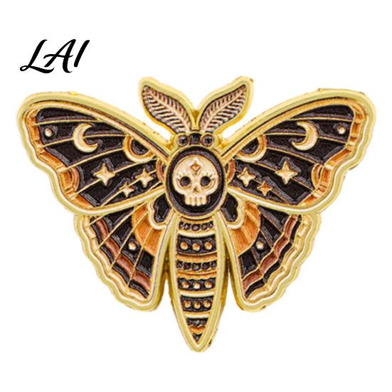 Decorative Lapel Pin Vintage Enamel Moth Brooch Cartoon Insect Alloy Pin Men Women Jewelry Accessories for Suit Dress Coat Scarf Brooch