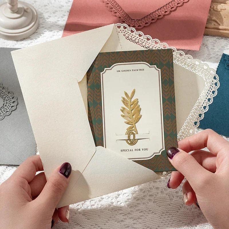 10 szt. Puste Koperty na Zaproszenia Ślubne Biznesowe Wysokiej Jakości Papier 116g Artykuły Papiernicze Przechowywanie