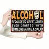 Retro Metal Bar Sign 25x20 cm, Vintage Wall Decor, Sarcastic Alcohol Quote, Funny Gift for Bar, Man Cave or Beer Lover