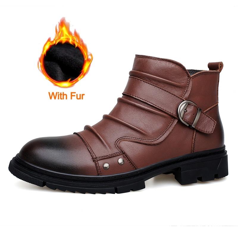 Британский стиль 2024Новинка Мужские прогулочные ботинки из натуральной кожи — фото 8