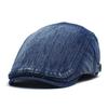 Washed Denim Beret Men's and Women's Cap Autumn and Winter Fleece Thickened Warm Hat