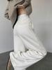 Aixuan Off-White Wool Wide-Leg Casual Pants - Women's High-End Straight-Leg Draped Pants for Autumn 2025