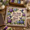 Stamped Cross Stitch Fabric Hummingbird Hydrangea Embroidery Kit Garden Faith DIY Kit Easy for Beginners with Psalm Fabric Beginner Hand Craft