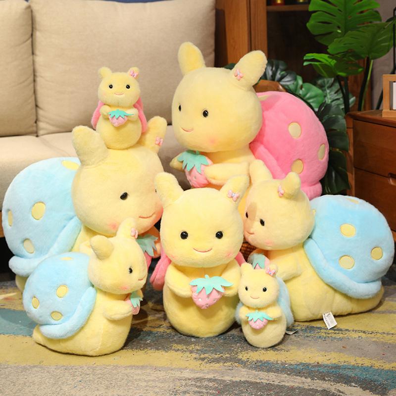 22-70cm Strawberry Snail Pink Blue Super SOft Animals Dolls Stuffed Plush Throw Pillow Home Decor Toys Girls Birthday GIfts