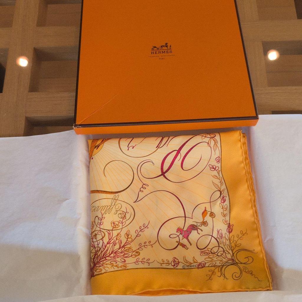Used HERMES scarf hkerchief orange