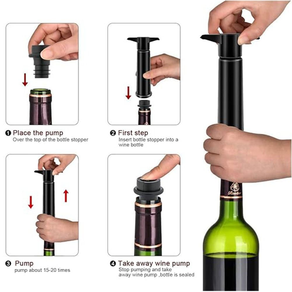 with Stoppers Wine Bottle Stoppers Reusable Wine Bottle Sealer Wine Vacuum Pump Barware