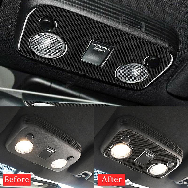 Carbon Fiber Decorative Frame For Ford Mustang 2009-2020 Interior Car Roof Reading Light Panel Sticker Cover Trim Accessories