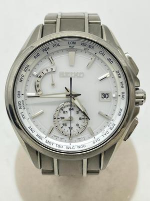SEIKO Brightz Solar Titanium White Dial Watch WT70 8B63-0AV0 Radio-Controlled Men's