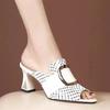 Women's Open Toed Sandals, Women's Elegant High Heels, Spring and Summer Fashionable and Comfortable Thick Mid Heeled Slippers