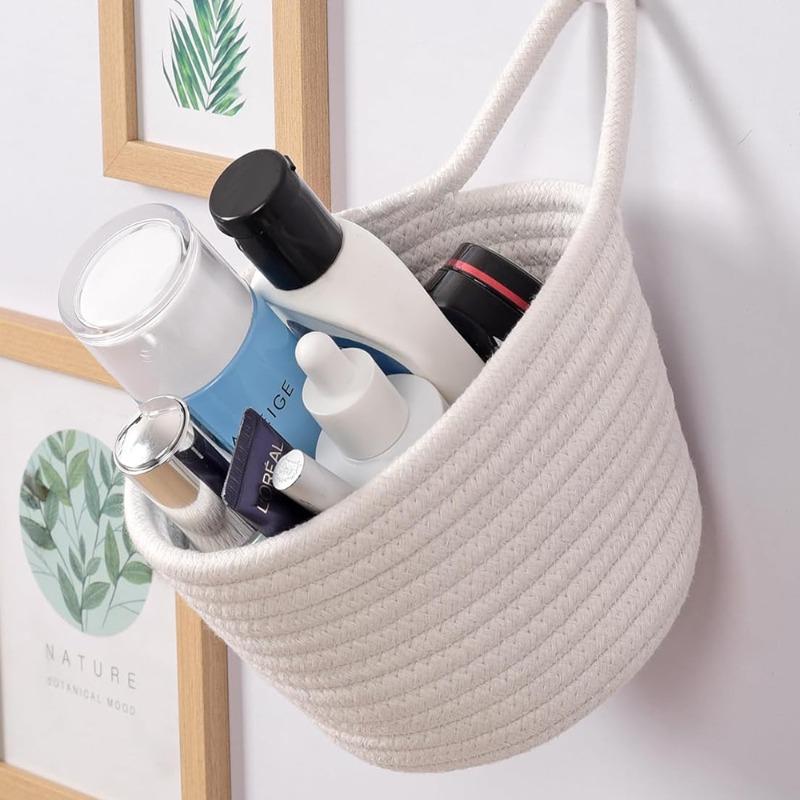 3pcs Woven Flower Basket Plant Pot Hanging Basket Cute Hanging Basket Hanging Storage Basket Organizer