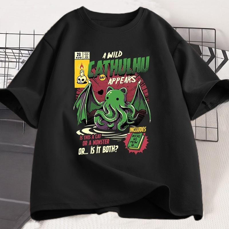 Cthulhu TShirt WOMEN Printed Short Sleeve Tee Graphic T Shirts Unisex Cotton O Neck Harajuku Unisex Designer Clothes Summer Tops
