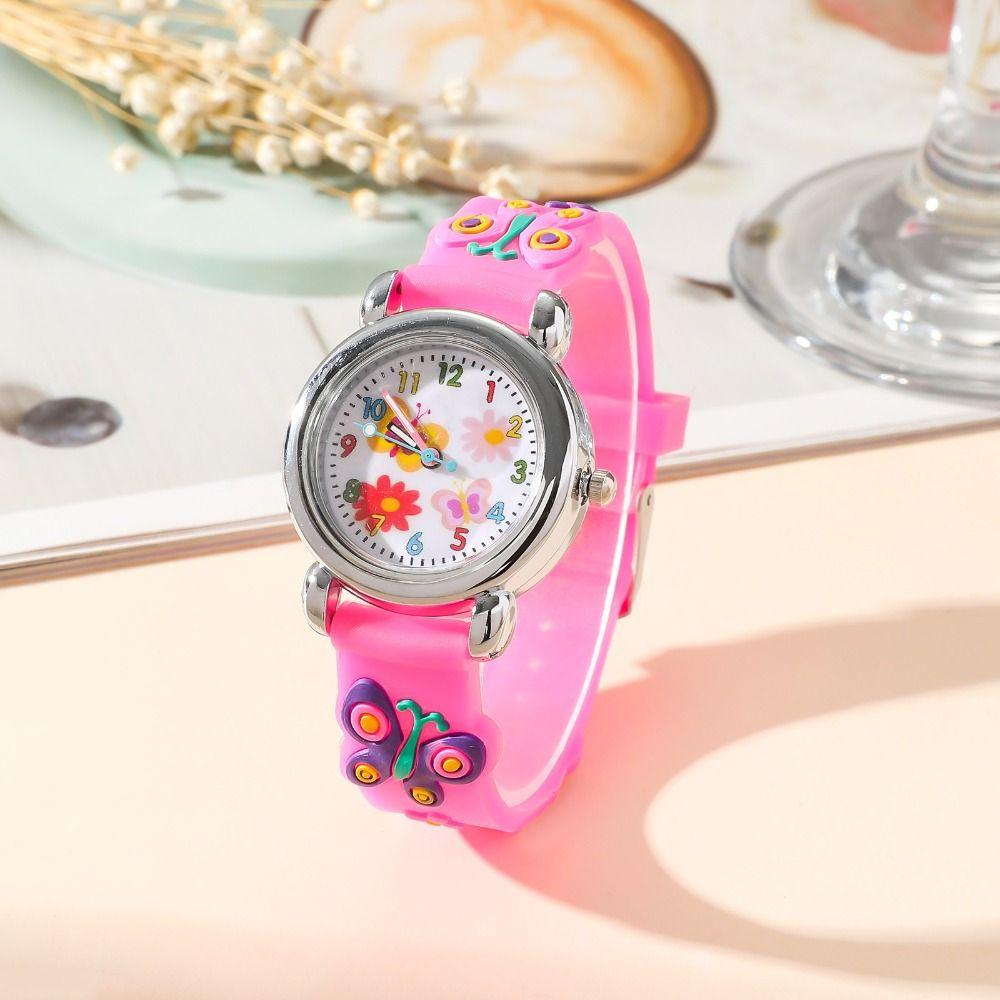

Plastic Watchband Quartz Watch Cartoon Wrist Watch Fashion Wristwatch роза розовый