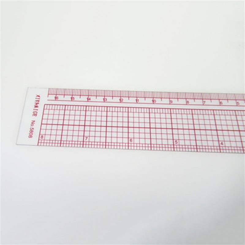 L Shape Sewing Ruler Plastic L-Square Curve Ruler Metric Inch Right Angle for Tailor Craft Tool Drawing Measuring Supplies
