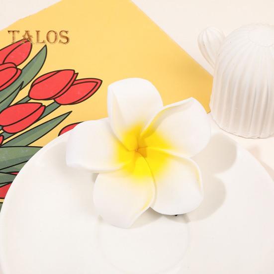 2Pcs Plumeria Flower Hairpin Non-slip Colorful Side Clips Decorative Plastic Hair Accessories for Women Girls