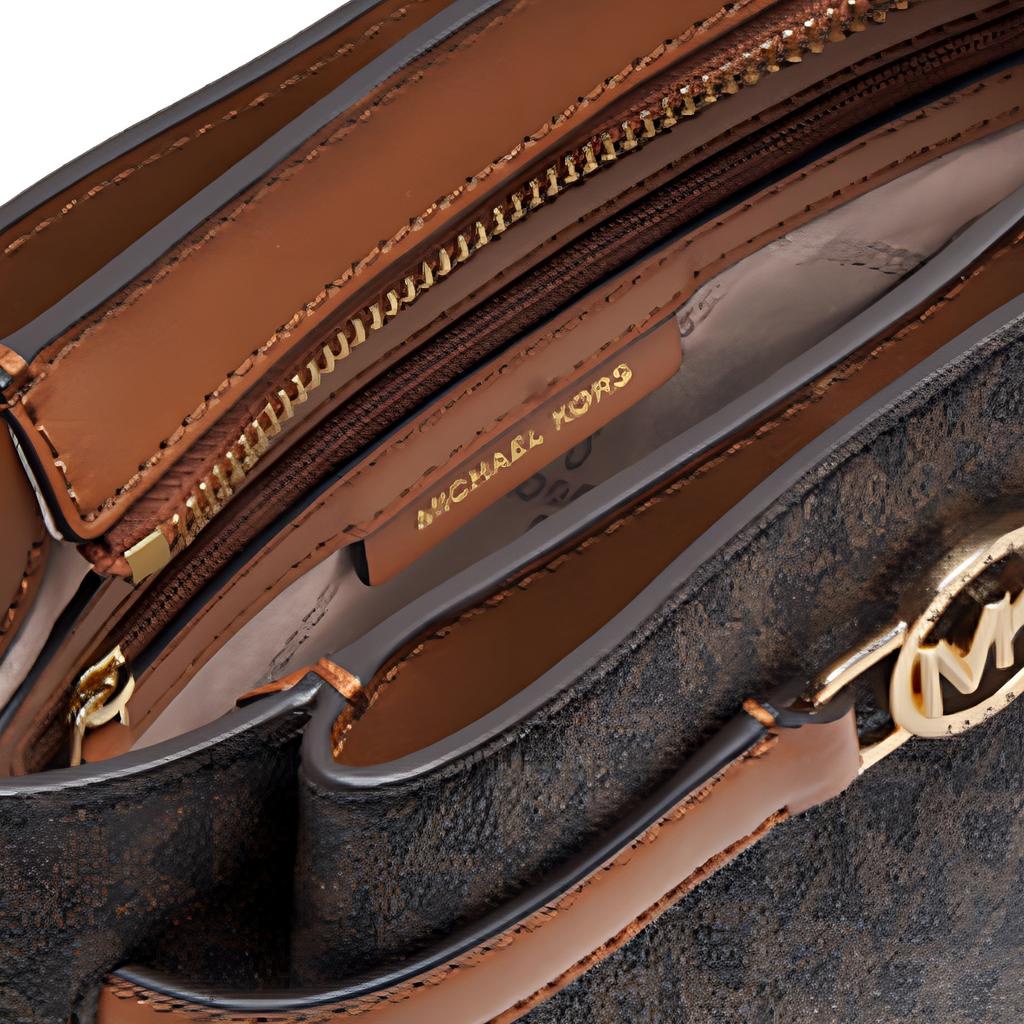 New MICHAEL KORS Artificial Leather Shoulder Bag Women's Dark Brown & Acorn Brown 32F2GAQC1B-252