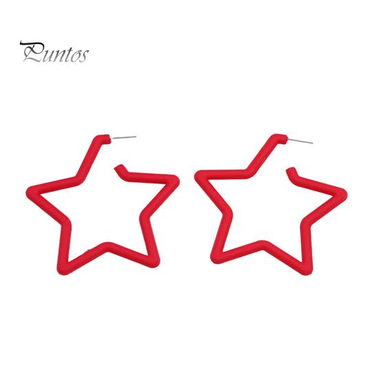 1 Paar übertriebene hohle Sternform-Ohrstecker, Bonbonfarben, Acryl-Ohrstecker, Modeschmuck, Zubehör, Geschenk