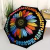 1pc Peace flower Automatic Folding Umbrella, 8-Rib Sturdy Canopy, Portable Travel Umbrella for Outdoor Use