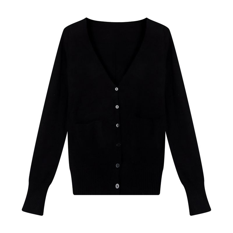 

Black Knitwear V Neck Cardigan Women s Lace Camisole Fall High Waist Sexy Gingham Shorts Three-Piece Set Black wool Knitwear S